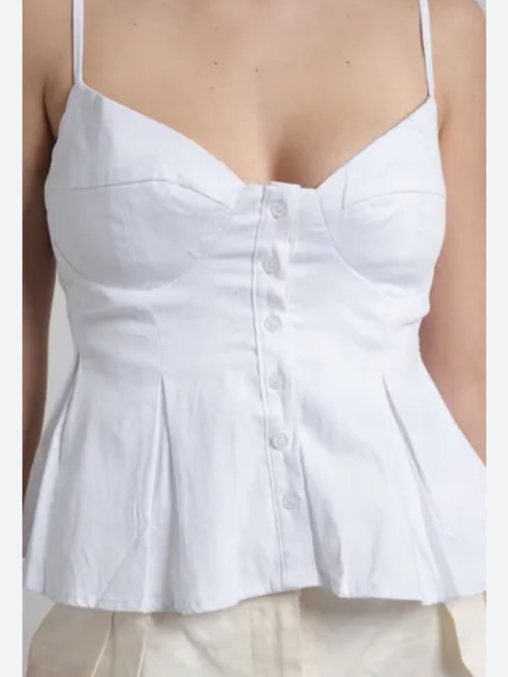 Zara White Button Front Tank